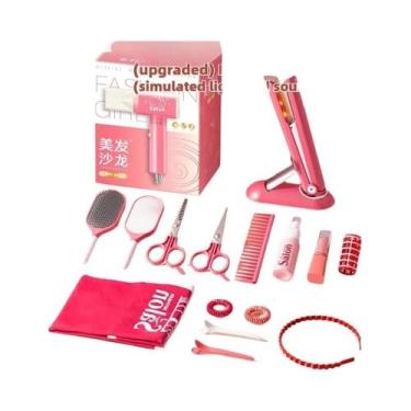 Imagem de Meninas Crianças Salão De Beleza Conjunto Maquiagem Cabelo Fingir Joga