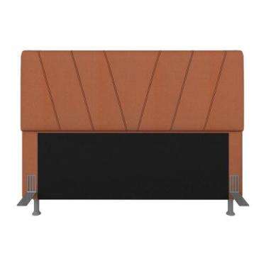 Imagem de Cabeceira Estofada Queen Bragança Suede Terracota - Móveis Arapongas -