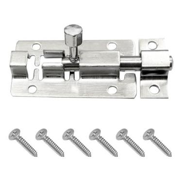 Imagem de Trico Porta Janelas Tarjeta Ferrolho Redondo Trancar 7cm - HM