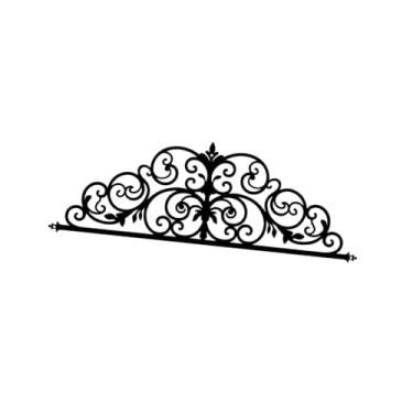 Imagem de Fenteer Topper de porta, arte de parede, decoração, placa decorativa de metal, versátil, moldura de porta, decoração preta para entrada, hotel, banheiro,