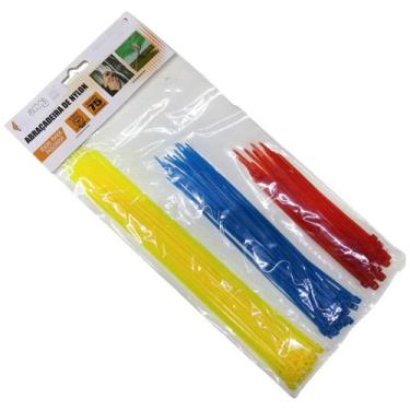 Imagem de Abraçadeira de Nylon 3 Tamanhos Coloridas Cinta Plástica Fita 75 Peças