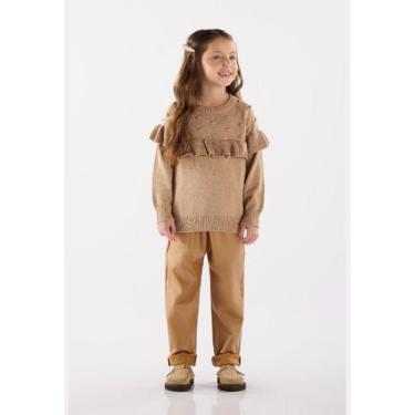 Imagem de Calça Infantil Clochard em Cirrê Peluciado Up Baby, Marrom, 6