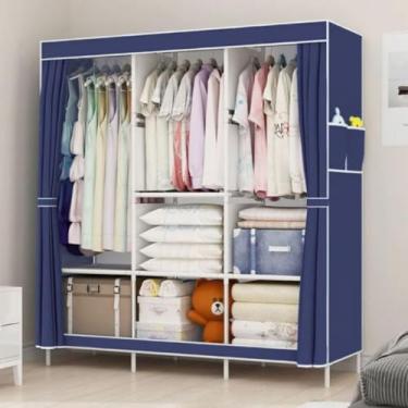 Imagem de Guarda Roupa Dobrável Organizador De Roupas Portátil Multiuso Armário Organizador de Roupas Sapatos Multiuso