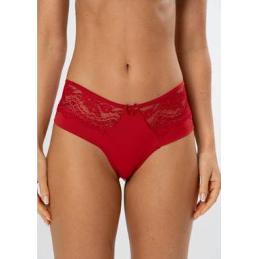 Imagem de Calcinha de Microfibra com Renda Fio Duplo - Gimara, GG, Rubi