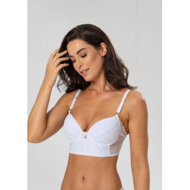 Imagem de Sutiã Alongado de Tule com Renda - New Love, GG, Branco