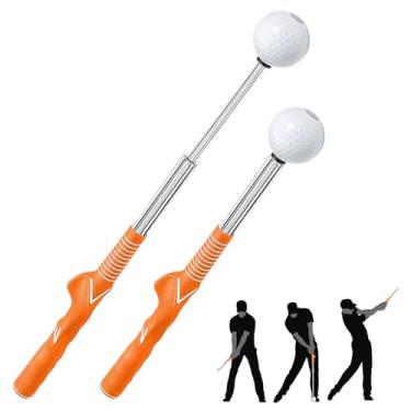 Imagem de JEAMZHU Auxiliar retrátil para treinamento de swing de golfe – Treinador de aderência portátil com feedback de clique para golfistas canhotos e destros – ideal para iniciantes, melhora a aderência e a