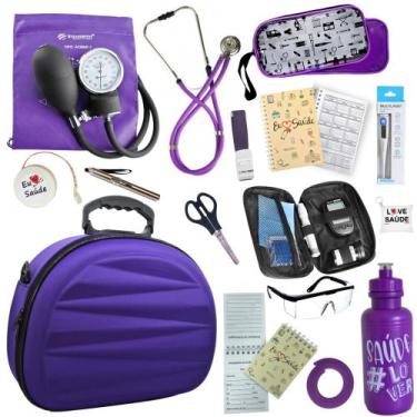 Imagem de Kit Enfermagem Maleta Estagio Medidor Glicose Completo Luxo - PA MED/ 