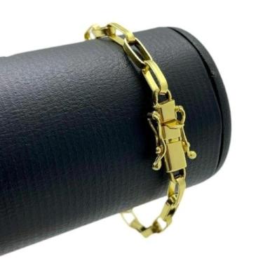Imagem de Pulseira Tijolinho 6mm Banhado a Ouro 18K Masculina - ToJoia18k