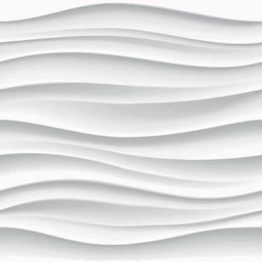 Imagem de Papel de Parede PREMIUM Efeito Gesso 3D Ondulado Branco 5 metros = 1 Rolo de 5m X 45cm Autoadesivo Sala Quarto