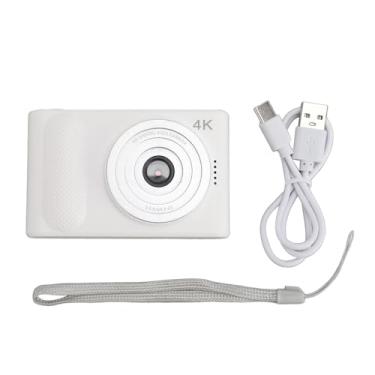 Imagem de Câmera digital 4K 48MP HD 16X Digital Zoom AutoFocus Câmera portátil Micro SLR com tela TFT de 2,4 polegadas para fotografia de viagem VLOGGING (Branco)