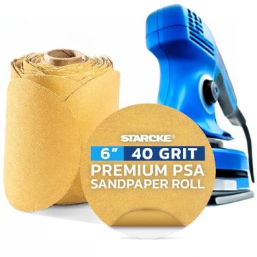 Imagem de Rolo adesivo de lixa PSA de 15,24 cm - rolo de disco de lixa (pacote com 50, 40 grãos)