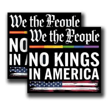 Imagem de Pacote com 2 ímãs de carro No Kings in America We The People Auto Truck Fridge Magnetic Decal Bumper Magnet