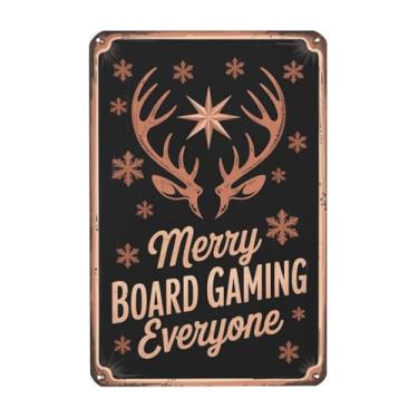 Imagem de ZHIQUN Merry Board Gaming All Board Games Design Gaming Art Vintage Metal Art para casa, jardim, escritório, decoração estética exclusiva e decorações de parede 20 x 30 cm