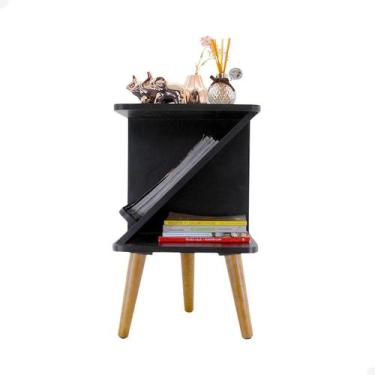 Imagem de Mesa Cabeceira Z Tripé Retrô Pé Palito Quarto Sala - Beto Moveis, PRET