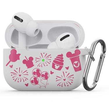 Imagem de BannerBlend Capa De Desenho Animado Fofa Gravada Para Airpods Pro 2ª E 1ª Geração/Capa Airpods, Silicone Macio, Proteção Frontal Completa Com Luz Led Visível, Branco + Rosa Vermelho