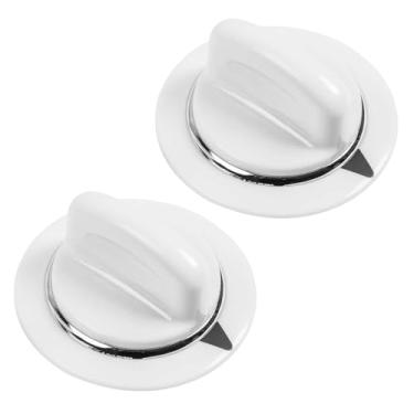 Imagem de Pacote com 2 botões de temporizador WE01X20374 branco compatível com secadores GE Hotpoint substitui PS8769912 AP5805160 WE1M589 WE1M856