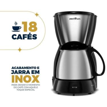 Imagem de Cafeteira Britânia 18 Cafézinhos Jarra De Inox 550W