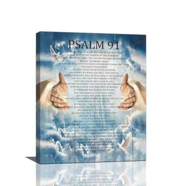 Imagem de wsradto Salmo 91 Arte de parede Salmos 91 imagens de versículo da Bíblia decoração de parede impressões em tela cristãs decorações escrituras religiosas pintura arte escritório decoração de casa para