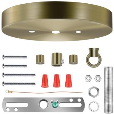 Imagem de MAYOMAJO Kit De Cobertura Teto 6" Com Placa Reposição Para Alta Resistência E Acessórios Montagem Luminárias, Lustres, Luminárias Pendentes Ou Projetos "Faça Você Mesmo" (Bronze)