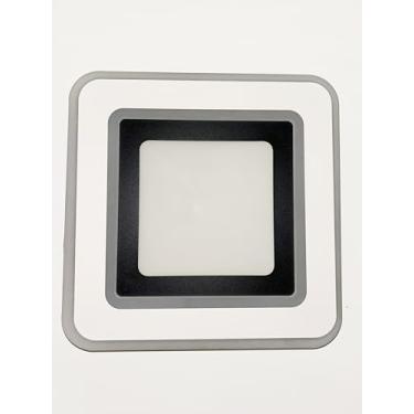 Imagem de Luminária de Led para Teto Plafon Moderno Elegante e Minimalista Branco ou Preto 3000K-6000K 60W-30W/30cm-20cm (Preto e Branco, Quadrado 30cm)