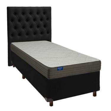 Imagem de Conjunto Cama Box Preto Solteiro + Colchão D33 Orthotech Inducol + Cab