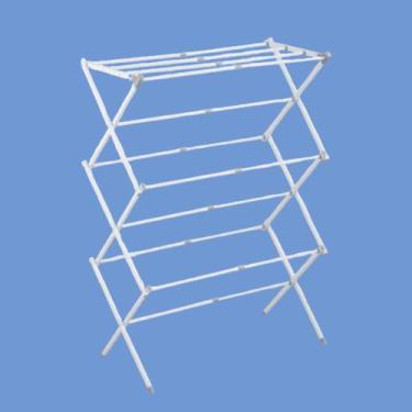 Imagem de Varal Vertical Retrátil Dobrável de Chão - Branco POWER MAID