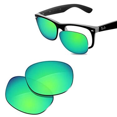 Imagem de Glintbay Lentes de óculos de sol de substituição 100% precisas para RayBan New Wayfarer RB2132 58 mm - Espelhado verde polarizado