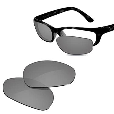 Imagem de Glintbay Lentes de óculos de sol de substituição 100% precisas para RayBan RB4115-57 mm - Espelhado prateado metálico polarizado