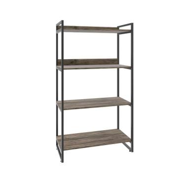 Imagem de Estante Kuadra 80x40x146cm Com 4 Prateleiras Carvalho Dark