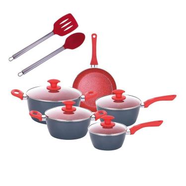 Imagem de Jogo Panelas Indução Onix 3.7Mm Antiaderente Utensílios 7Pçs