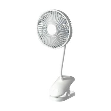 Imagem de LOVIVER Ventilador de com clipe, ventilador de carrinho de bebê seguro, ventilador operado por USB e bateria com 4 velocidades para crianças, homens,