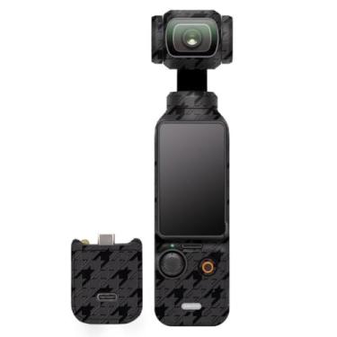 Imagem de Pocket3 Adesivo para câmera Skin Creator Combo adesivo envoltório de vinil antirriscos película protetora acessórios para DJI Osmo Pocket 3 (tarambola preta)