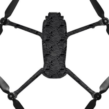 Imagem de AIR3S Película de vinil antiarranhões para câmera para DJI Air 3S Body Accessories Protective Sticker Coat (Onda preta)