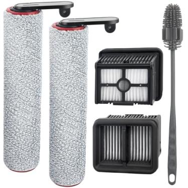 Imagem de Substituição de escova de rolo H12 Pro e filtro HEPA para Dreame H12 Pro, H12 Dual, G10 Pro aspirador de pó seco sem fio, 2 rolos de escova, 2 filtros HEPA, 1 escova de tanque de água