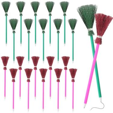 Imagem de Funrous 20 peças de lembrancinhas de festa de princesa e bruxa, rosa e verde, lápis esferográficas de bruxa a granel para Halloween, Natal, aniversário, chá de bebê, suprimentos de festa, presentes