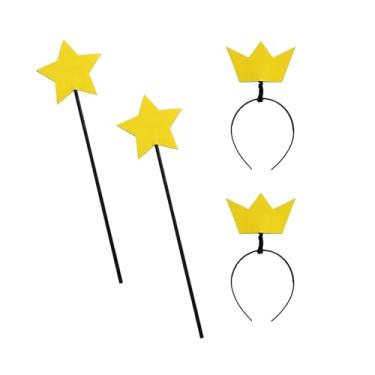 Imagem de Fairy Star Wand and Crown Headband Set,Star Magic Wand,Gold Crowns Hats,Angel Princess Fairy Costume for Wedding Party Cosplay Birthday Halloween Dress up Accessories,princess wands party favors