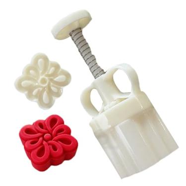 Imagem de Molde quadrado de bolo lunar, molde prensado à mão, padrão de nó chinês, molde de bolo de arroz, utensílios de cozinha para massa de 50 g a 63 g