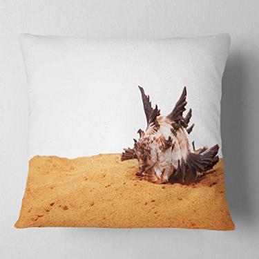 Imagem de Design de grandes conchas marinhas na areia, sala de estar, sofá, almofada de alta qualidade + capa de almofada impressa em ambos os lados 66 cm x 66 cm