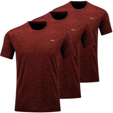 Imagem de Kit 3 Camisetas Masculina Academia Treino Dagg Esportiva Dry, Vinho, G