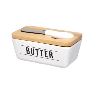 Imagem de Mantegueira De Porcelana Com Faca 400ml - Branca