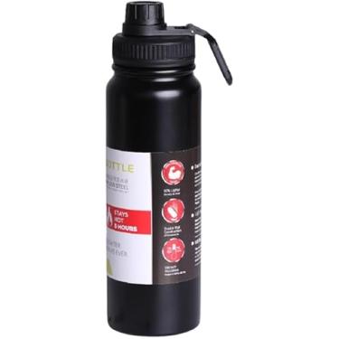 Imagem de Garrafa de Água Térmica Inox 800ml Esportiva com Alça Parede Dupla Isolada a Vácuo Antivazamento Garrafinha Academia Fitness Corrida Esportes Escritório Aço Inox (Rosa, 800.0, Millilitros)