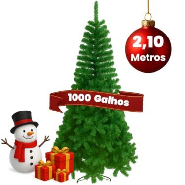 Imagem de Árvore De Natal 2,10m Grande Cheia Luxo 1000 Galhos Base Metalica Articulada