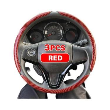 Imagem de Capa De Volante De Carro Em Fibra De Carbono Brilhante De 38cm Para In