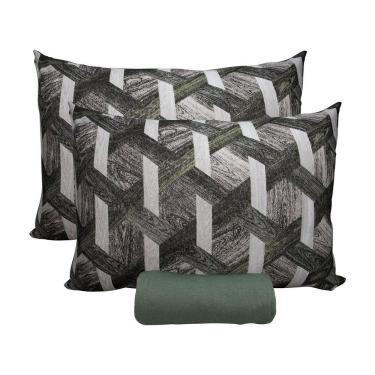 Imagem de Jogo De Cama Casal Portallar Malha 100% Algodão Paris 3 Peças Verde