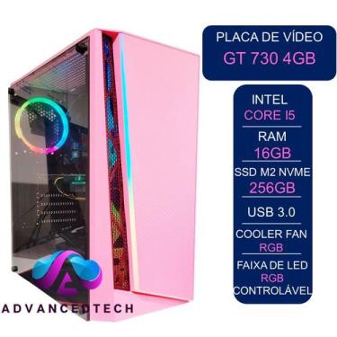 Imagem de PC Gamer Rosa Intel Core I5 3.8Ghz RAM 16GB GT 730 4GB SSD M2 256GB - 