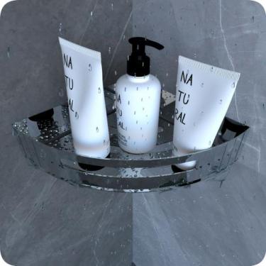 Imagem de Suporte Porta Shampoo Para Banheiro De Canto Inox Brilhante - MetalCro