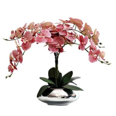 Imagem de Arranjo E Vaso Centro de Mesa 4 Orquídeas Artificiais Tigrad - La Caza