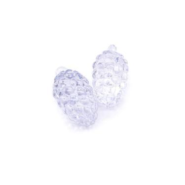 Imagem de Pingente Cacho de Uva Acrílico Azul Claro Transparente 15x30mm 30pçs 1