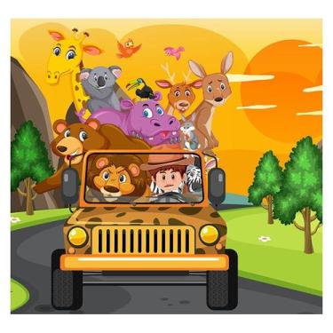 Imagem de Papel de Parede Adesivo Infantil Safari Quarto Bebe - 745pcp - Allodi