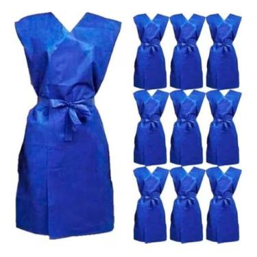 Imagem de Avental Sem Manga Descartável Azul Gramatura 30gr Pct C10un - Aradesc,